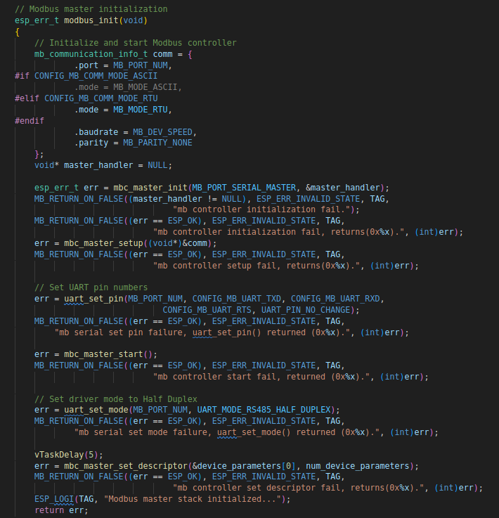 Função modbus_init