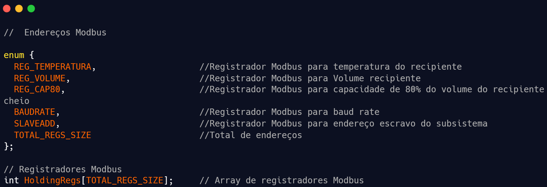 Endereçoes e Registradores Modbus_recipiente