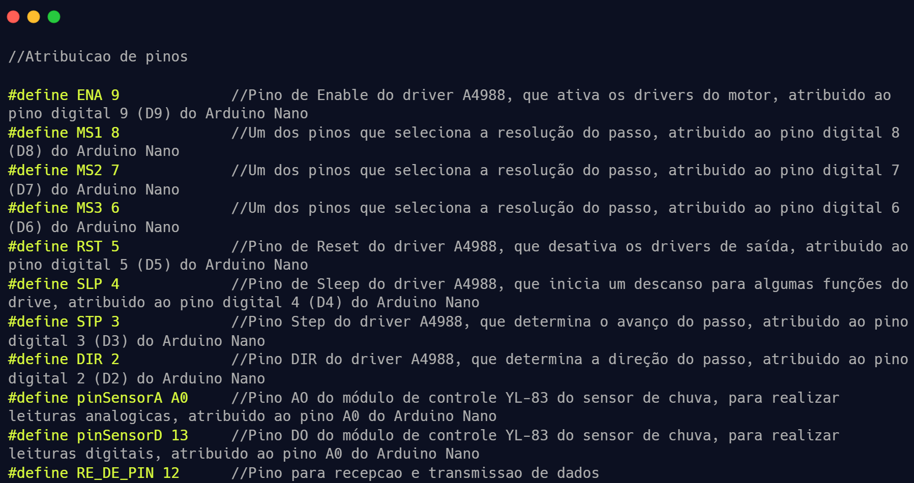 atribuição de pinos_comporta